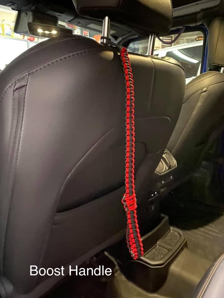 Jeep Boost Handle attached to headrest